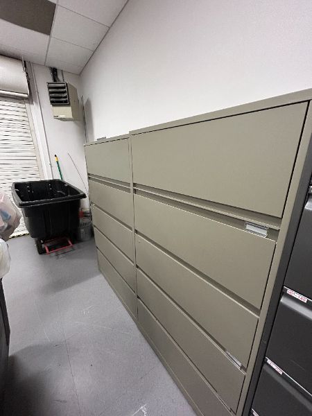 (1) LOT OF 5 DRAWER LATERAL FILING CABINETS