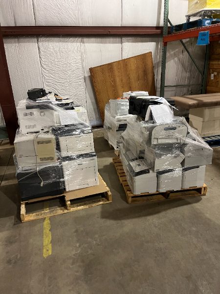 ASSORTED PRINTERS, SCANNERS, MONITORS, NETWORKING DEVICES, CPU — photo 1