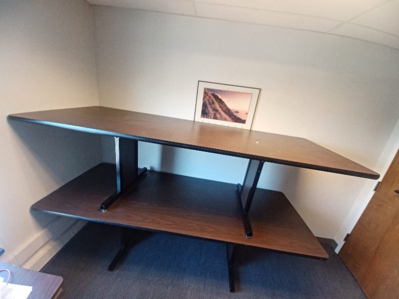 BROWN WOODEN TABLE — photo 1