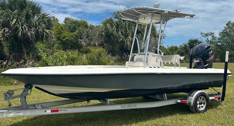 2009 20' Shearwater Z2000 Bay Boat, trailer, & Outboard Motor - photo 1