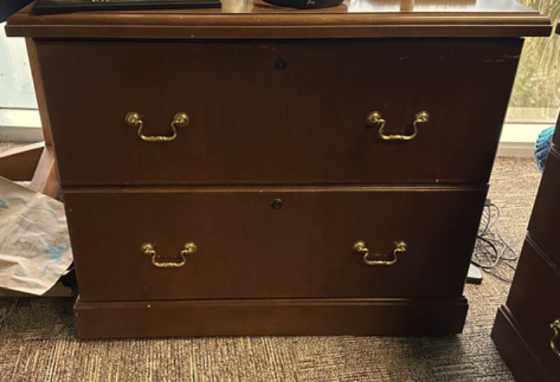 Drawer File Cabinet Office Brown Credenza — photo 1
