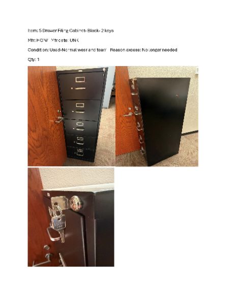 5-DRAWER FILING CABINET — photo 1