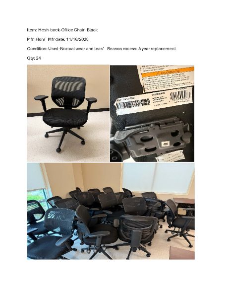 BLACK MESH OFFICE CHAIRS-24 EA — photo 1