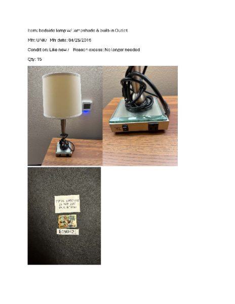 BEDSIDE LAMPS-15 EA — photo 1
