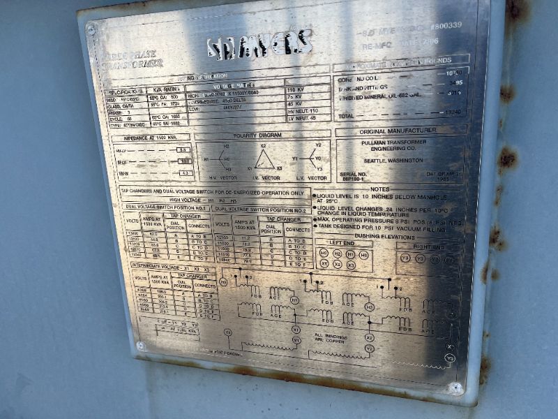 (2) 1500 kVA portable substations