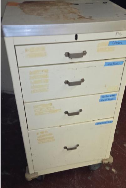 Beige Metal Medical cart