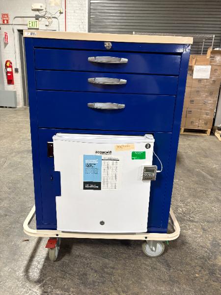 Medical grade compact refrigerator cart
