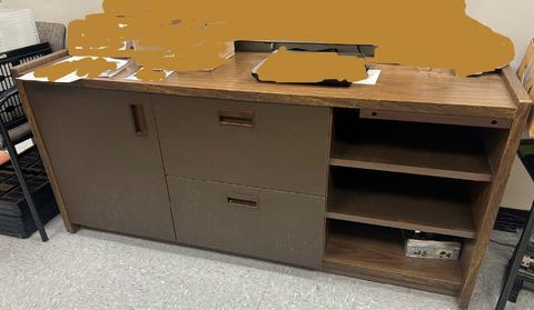(2) Wooden Credenza