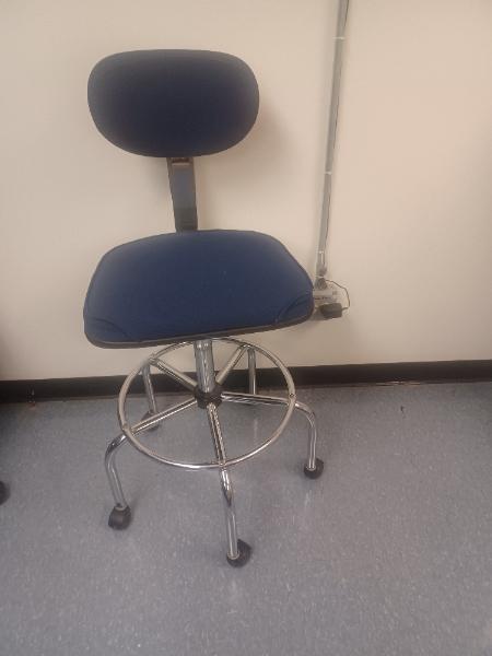 BLUE FABRIC WORK STOOL