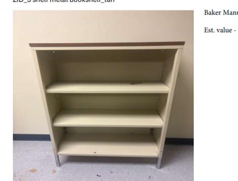 3 Shelf metal bookshelf