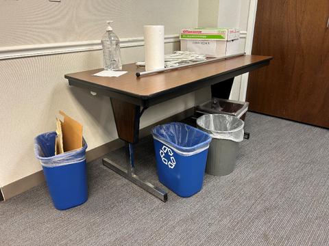 Metal Tables with Wooden Laminate Top