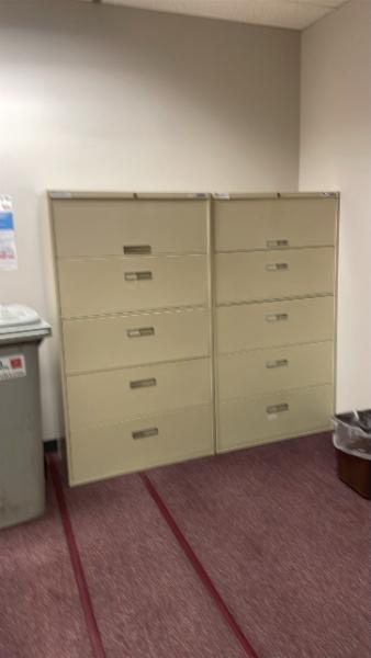 5 Drawer lateral file cabinets