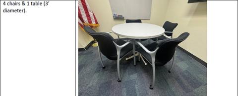 Teams table and chairs