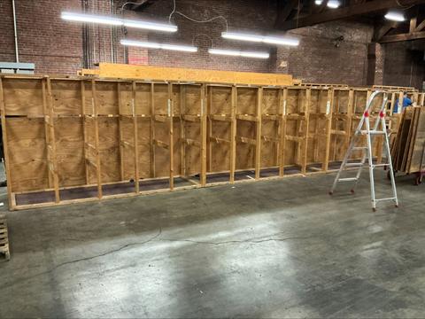 Plywood and 2x4 storage buildouts