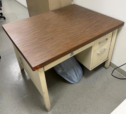 Beige Metal Office Desk