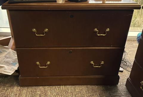 Drawer File Cabinet Office Brown Credenza