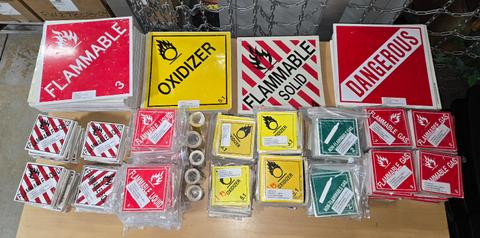 Hazmat Placards and Labels, Qty 269