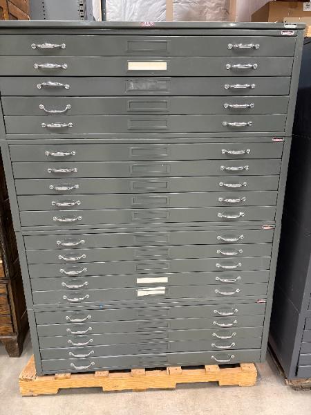 5-Drawer File Cabinets, 47" W x 15" H x 36" D, Qty 4