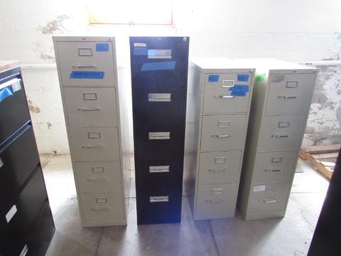 4 Five Drawer Filing Cabinets