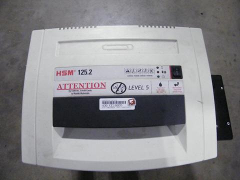 HSM Solutions 125.2 Level 5 HighSecurity Paper Shredder