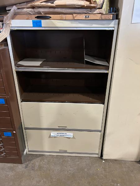Metal Shelf with Missing Doors