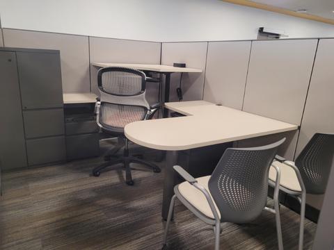 Adjustable Desk Workstation with Furniture