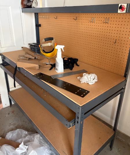 Workbench with Pegboard Backing
