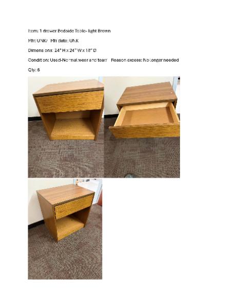 1-DRAWER BEDSIDE STANDS-6 EA