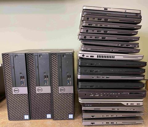 One Lot of Desktops & Laptops (Est 21 ea)