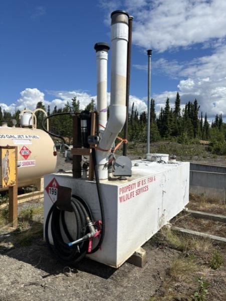 Used 500 Gallon Aboveground Fuel Tank with Hose and Fuel Pump