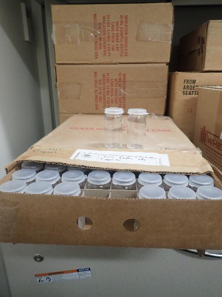 Five Boxes of 32ml Glass Sample Bottles with Snap Caps (1 LOT)