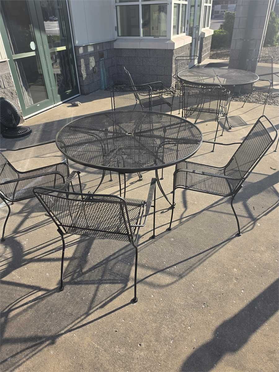 Black Wrought Iron Patio/Deck Table and Chairs — photo 1