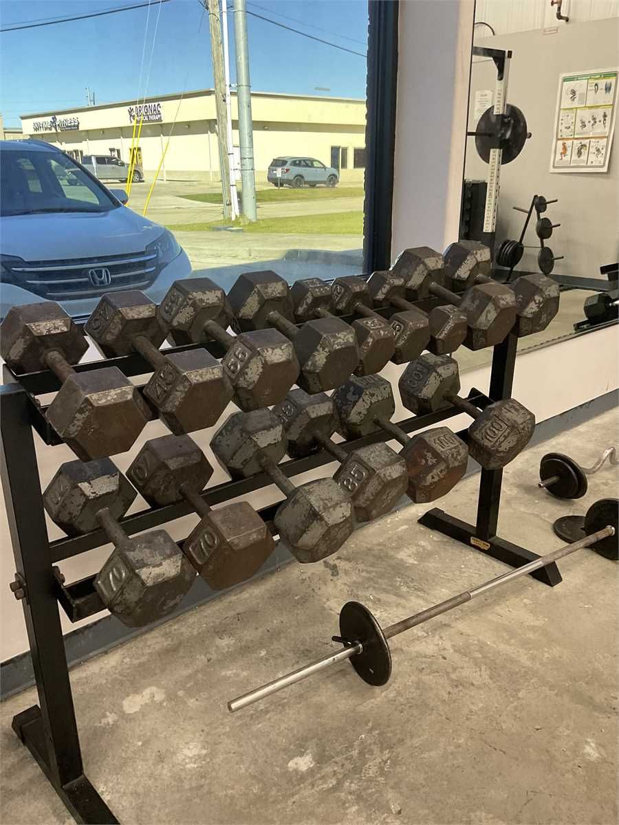 Black Dumbbell Set with Rack — photo 1