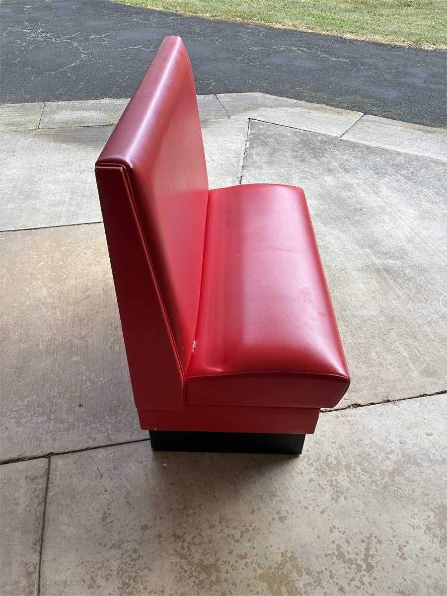 FOUR RED VINYL SINGLE BOOTH SEATS - photo 1