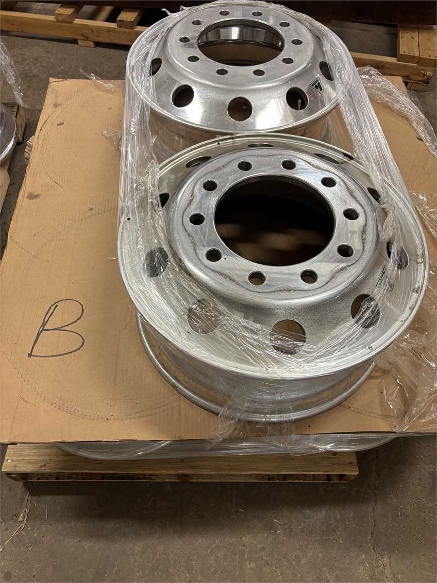 22.5 Polished Aluminum 10-Stud Rim Set of 6 Wheels "Pallet B" - photo 1