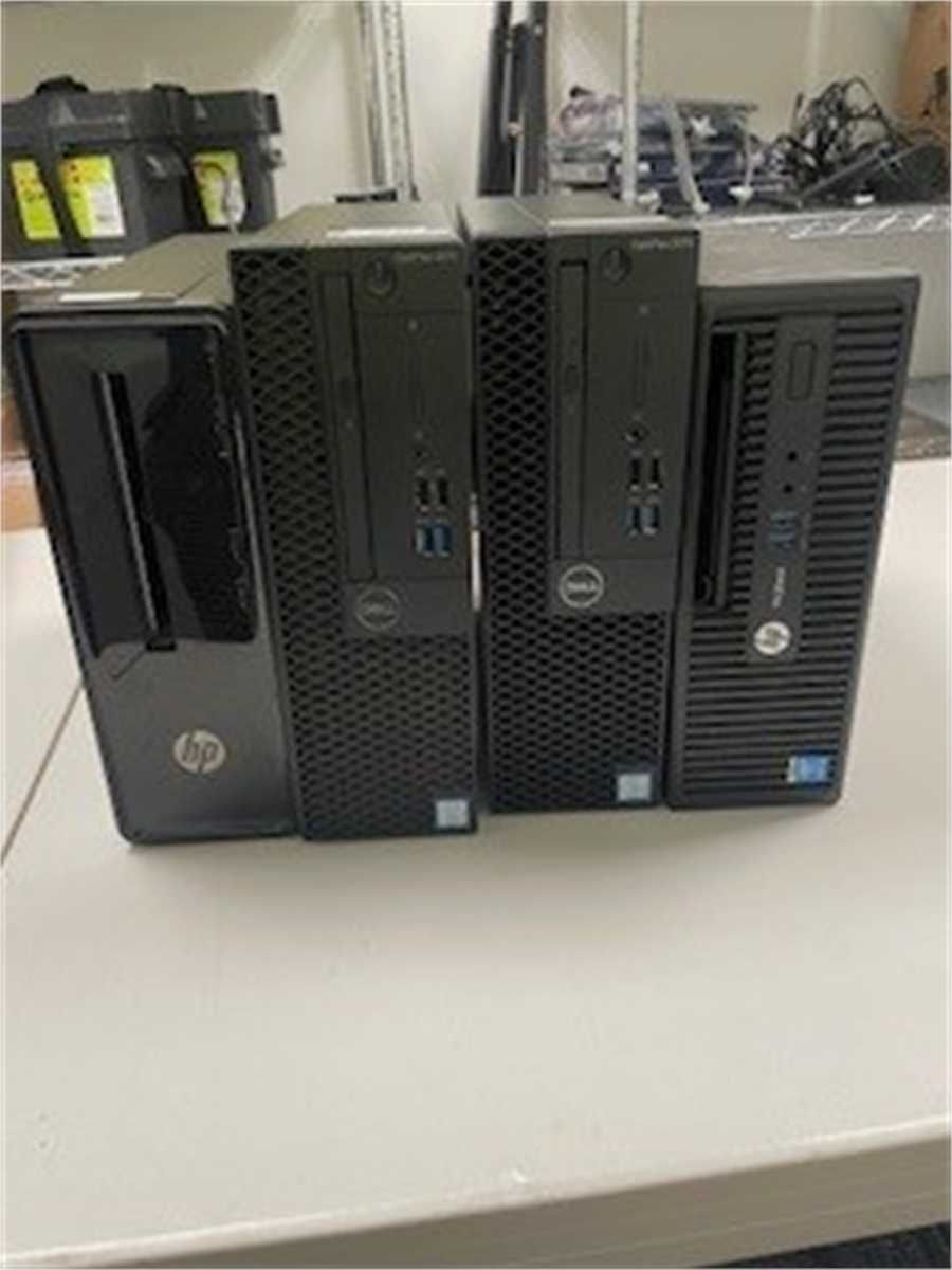 Lot of 4 Desktop Computers, 2 Dell, 2 HP, No Hard Drives - photo 1