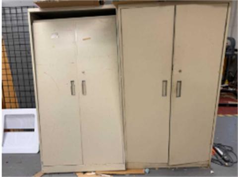 Lot of Two Heavy-Duty Steel Storage Cabinets