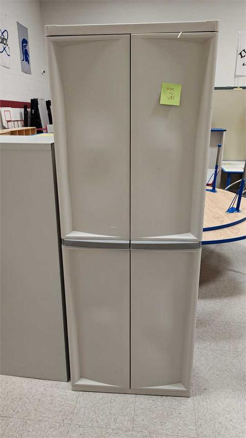 Plastic cabinet with shelves