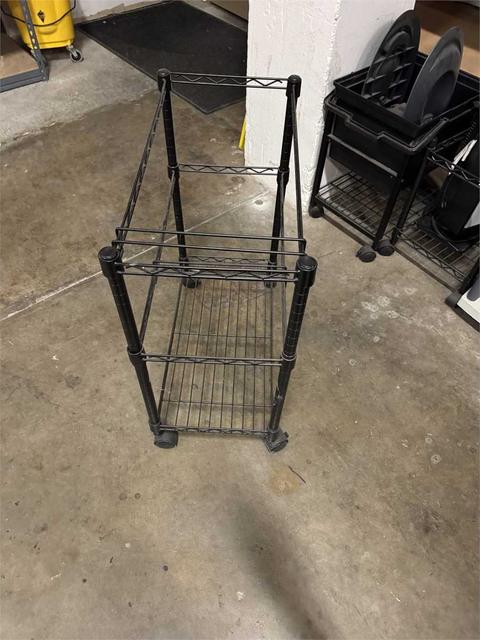 3 Tier Black Rolling Hanging File Cart