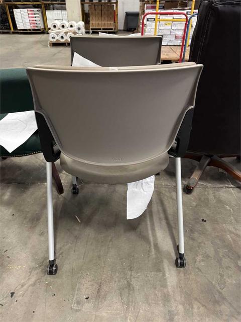 (2) Tan Rolling Chairs