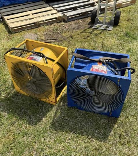 SuperVac Box Fans (asset numbers 001430 and 001436)
