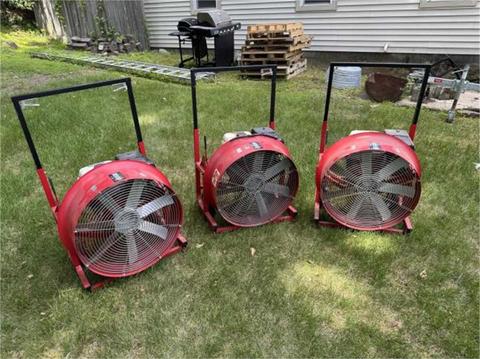 Wheeled SuperVac blowers x3 with Honda GX240 engines