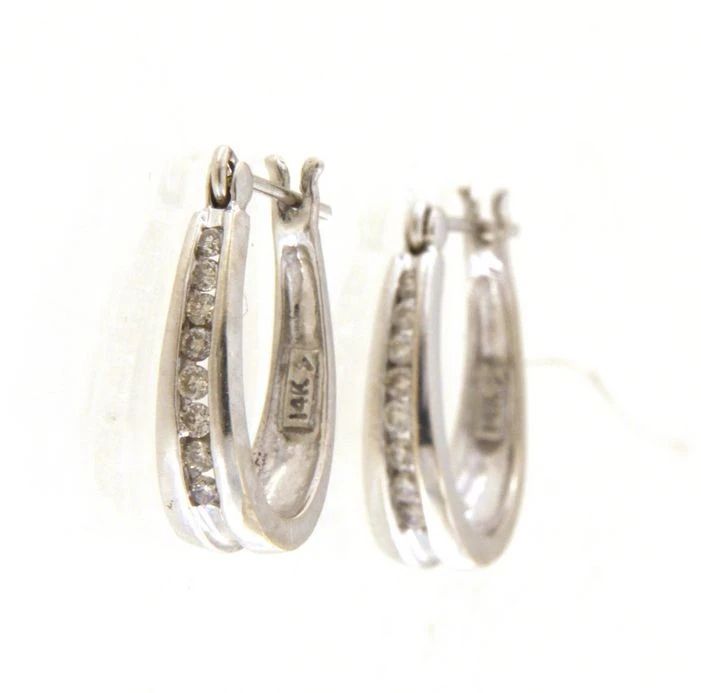 Women's Earrings 14kt White Gold - photo 1