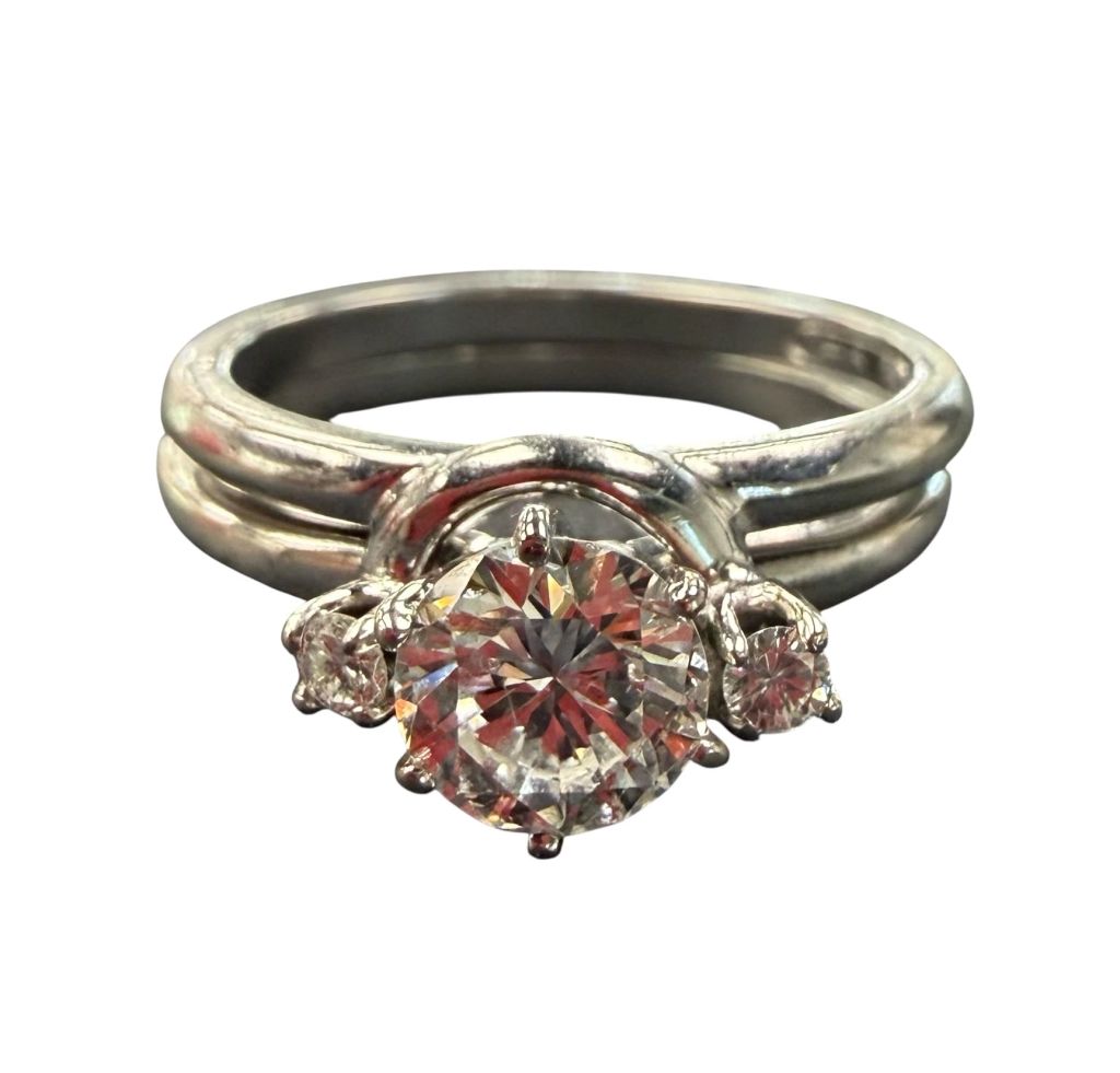 Women's Solitaire ring 14kt White Gold - photo 1