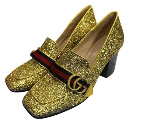 Gucci Shoes 75mm glitter-finish stripe pumps