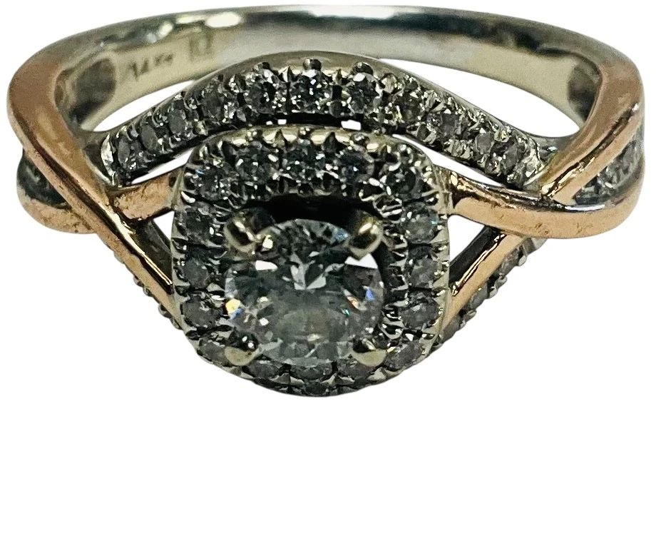 Women's Cluster ring 14kt White and Rose Gold - photo 1