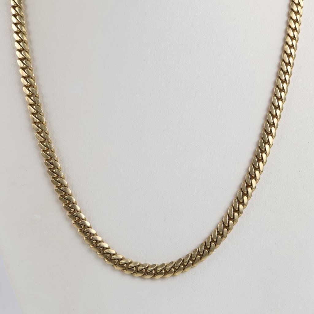 10kt Gold Flat Curb Link Chain Necklace — photo 1