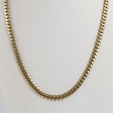 10kt Gold Flat Curb Link Chain Necklace