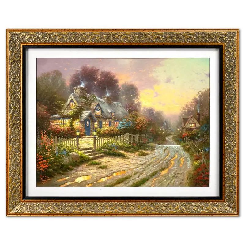 Thomas Kinkade (1958-2012), "Teacup Cottage" Framed Limited Edition Lithograph, Numbered and Signed with LOA — photo 1