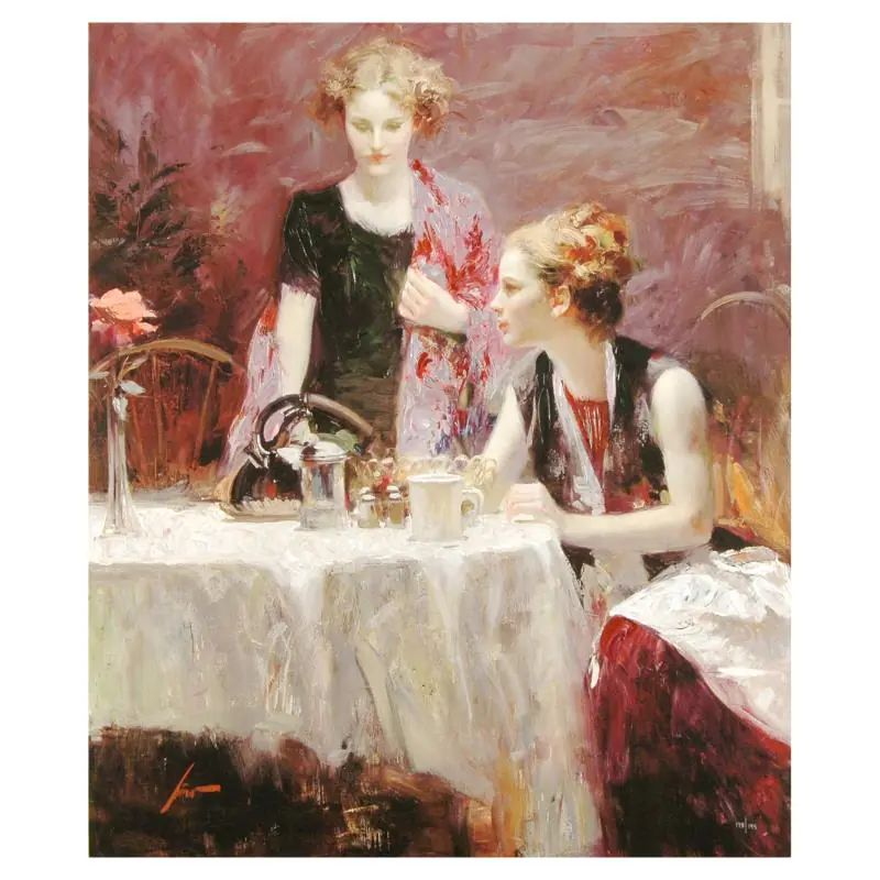 Pino (1939-2010), "After Dinner" Limited Edition on Canvas, Numbered and Hand Signed with COA — photo 1